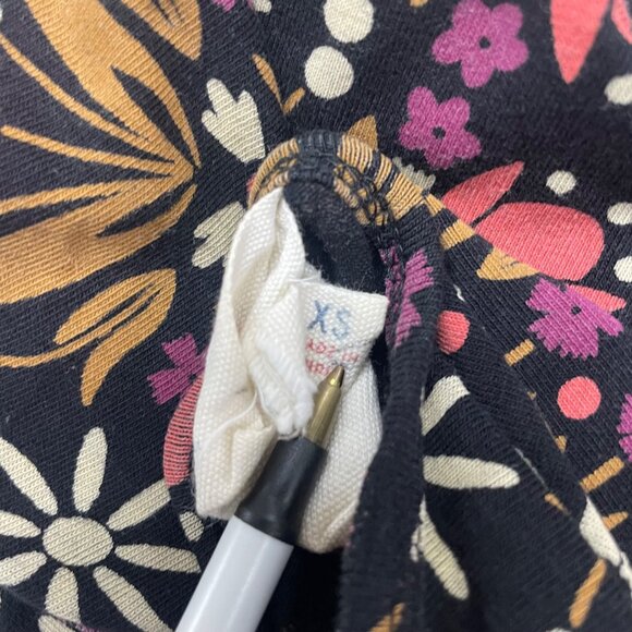 Mata Traders Womens Floral Organic Cotton Midi Dress Black Multicolor Size XS - Picture 6 of 7